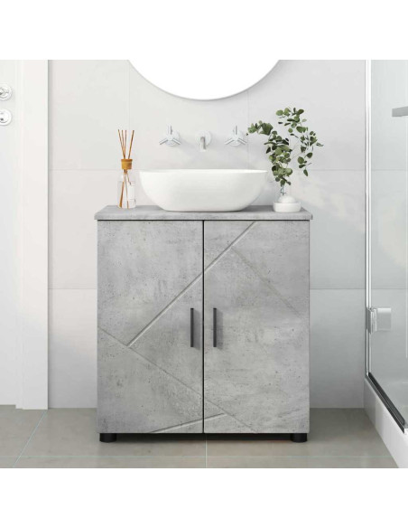 Mobile da Bagno con lo scaffale Grigio cemento 61 x 35 x 64 cm