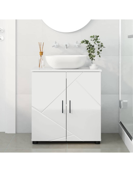 Mobile da Bagno Bianco lucido 61 x 35 x 64 cm Legno multistrato