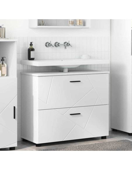 Mobile da Bagno con cassetto con porta Bianco 76,5 x 35 x 64 cm