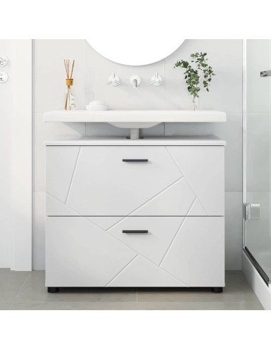 Mobile da Bagno con cassetto con porta Bianco 76,5 x 35 x 64 cm