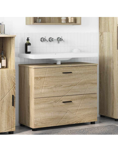 Mobile da Bagno con cassetto rovere sonoma 76.5 x 35 x 64 cm