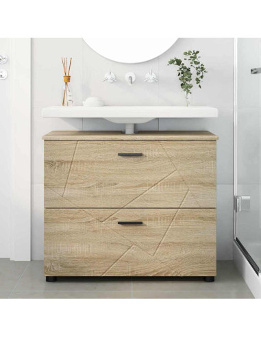 Mobile da Bagno con cassetto rovere sonoma 76.5 x 35 x 64 cm
