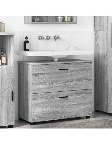 Mobile da Bagno con cassetto Grigio sonoma 76.5 x 35 x 64 cm