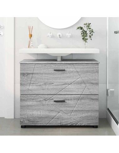 Mobile da Bagno con cassetto Grigio sonoma 76.5 x 35 x 64 cm