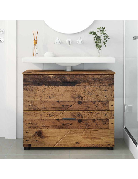 Mobile da Bagno con cassetto Legno vecchio 76.5 x 35 x 64 cm