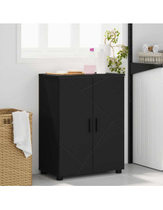 Mobile da Bagno con archiviazione Nero 60 x 35 x 80 cm 2