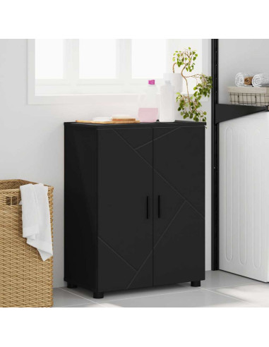 Mobile da Bagno con archiviazione Nero 60 x 35 x 80 cm