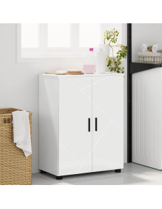 Mobile da Bagno con archiviazione Bianco Lucido 60 x 35 x 80 cm 2