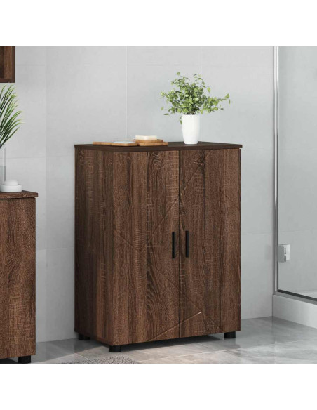 Mobile da Bagno con porta Rovere Marrone 60 x 35 x 80 cm