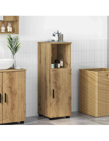 Mobile da Bagno con porta rovere artigianale 30 x 35 x 95 cm