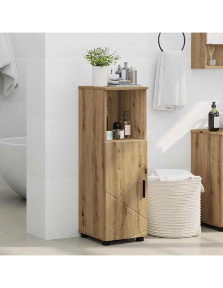 Mobile da Bagno con porta rovere artigianale 30 x 35 x 95 cm