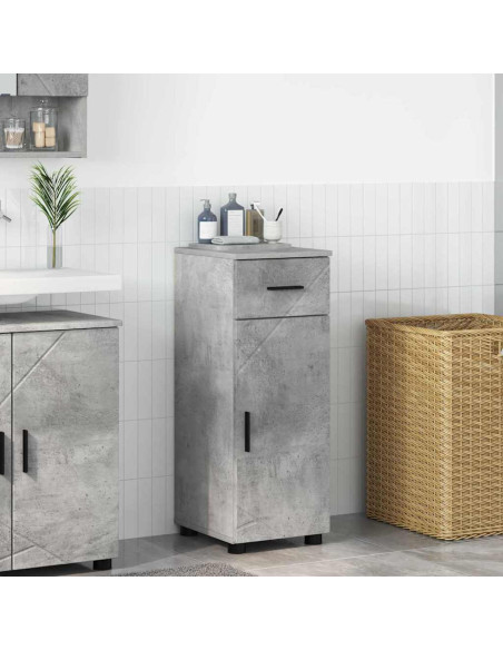 Mobile da Bagno con cassetto Grigio cemento 30 x 35 x 80 cm