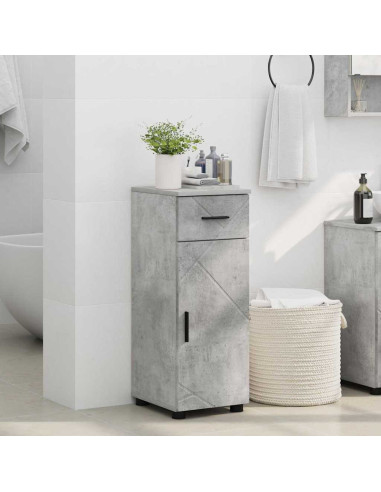 Mobile da Bagno con cassetto Grigio cemento 30 x 35 x 80 cm