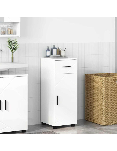 Mobile da Bagno Bianco lucido 30 x 35 x 80 cm Legno multistrato