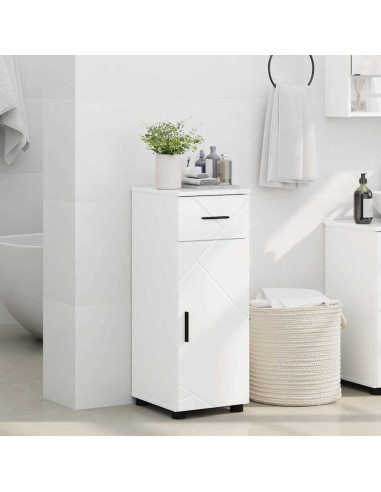 Mobile da Bagno Bianco lucido 30 x 35 x 80 cm Legno multistrato