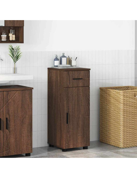 Mobile da Bagno con cassetto Rovere marrone 30 x 35 x 80 cm