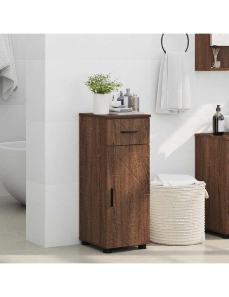 Mobile da Bagno con cassetto Rovere marrone 30 x 35 x 80 cm