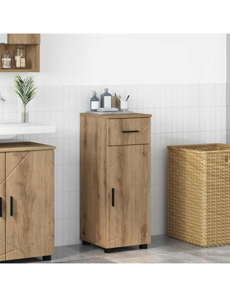 Mobile da Bagno con cassetto rovere artigianale 30 x 35 x 80 cm