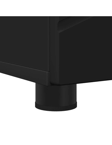 Mobiletto bagno alto Nero 30 x 35 x 192 cm Legno multistrato