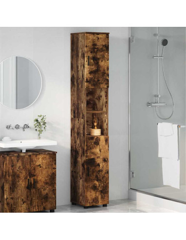 Mobiletto bagno alto con porta Rovere fumo 30 x 35 x 192 cm