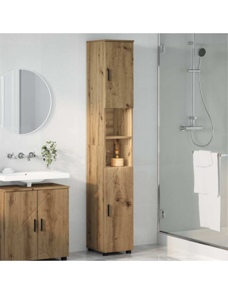 Mobile da Bagno con porta Rovere artigianale 30 x 35 x 192 cm