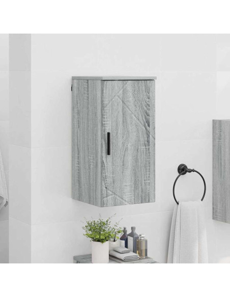Mobile da Bagno con porta Grigio sonoma 30 x 31.5 x 61 cm
