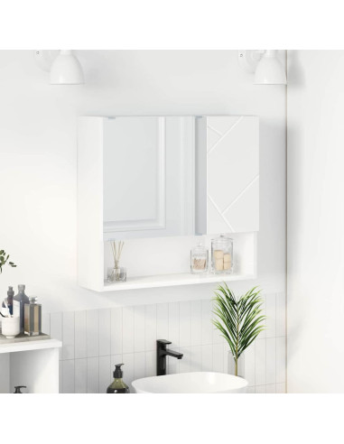 Mobiletto per specchio Bianco 59 x 17 x 55 cm Legno multistrato