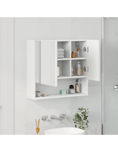 Mobiletto per specchio Bianco 59 x 17 x 55 cm Legno multistrato