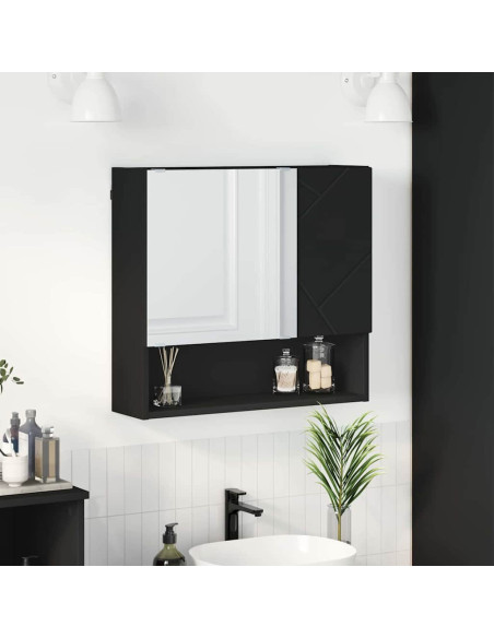 Mobiletto per specchio Nero 59 x 17 x 55 cm Legno multistrato