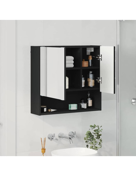 Mobiletto per specchio Nero 59 x 17 x 55 cm Legno multistrato