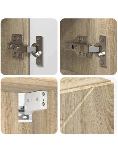 Mobiletto per specchio con porta rovere sonoma 59 x 17 x 55 cm 2