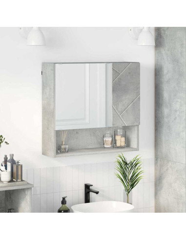 Mobiletto per specchio con porta Grigio cemento 59 x 17 x 55 cm