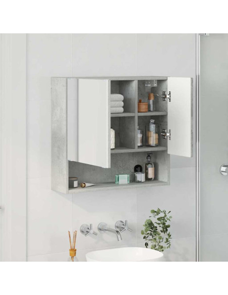 Mobiletto per specchio con porta Grigio cemento 59 x 17 x 55 cm