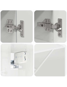 Mobiletto per specchio con porta Bianco lucido 59 x 17 x 55 cm 2