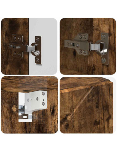 Mobiletto per specchio con porta Rovere fumo 59 x 17 x 55 cm