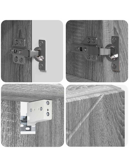 Mobiletto per specchio con porta Grigio sonoma 59 x 17 x 55 cm