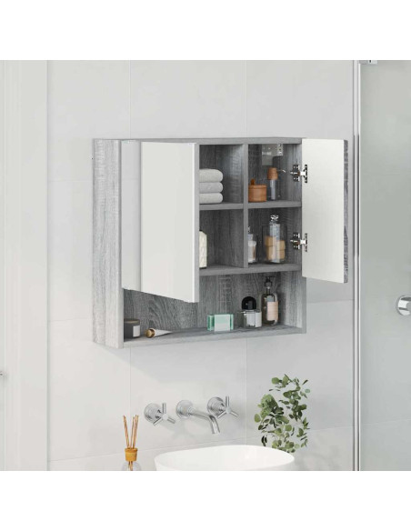 Mobiletto per specchio con porta Grigio sonoma 59 x 17 x 55 cm