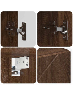 Mobiletto per specchio con porta Rovere marrone 59 x 17 x 55 cm 2