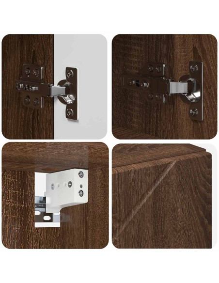 Mobiletto per specchio con porta Rovere marrone 59 x 17 x 55 cm