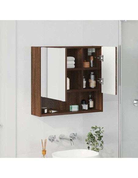 Mobiletto per specchio con porta Rovere marrone 59 x 17 x 55 cm