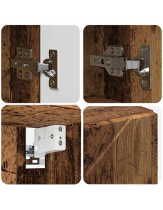Mobiletto per specchio con porta Legno vecchio 59 x 17 x 55 cm 2