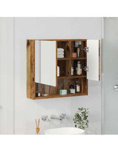 Mobiletto per specchio con porta Legno vecchio 59 x 17 x 55 cm