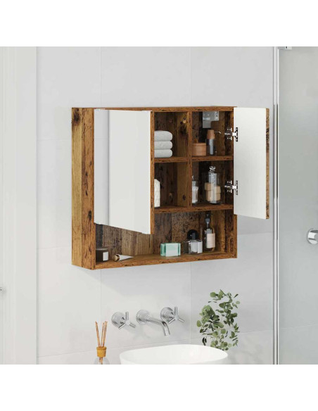 Mobiletto per specchio con porta Legno vecchio 59 x 17 x 55 cm