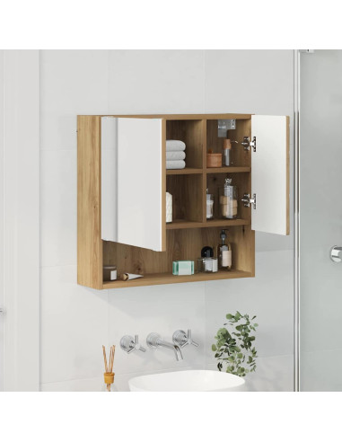 Mobiletto per specchio rovere artigianale 59 x 17 x 55 cm