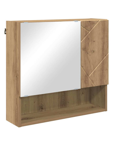 Mobiletto per specchio rovere artigianale 59 x 17 x 55 cm