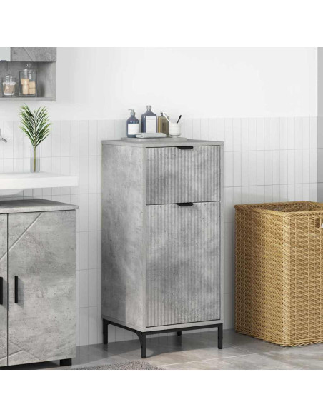 Mobile da Bagno con cassetto Grigio cemento 39.5 x 36 x 88 cm