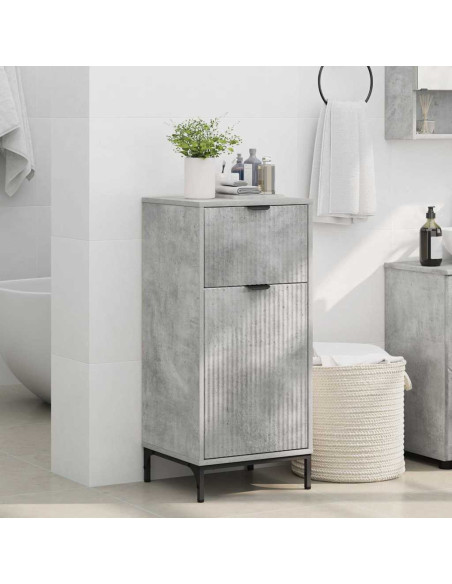 Mobile da Bagno con cassetto Grigio cemento 39.5 x 36 x 88 cm