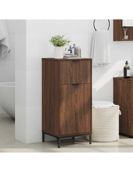 Mobile da Bagno con cassetto Rovere marrone 39.5 x 36 x 88 cm