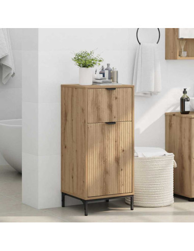 Mobile da Bagno con porta rovere artigianale 39.5 x 36 x 88 cm
