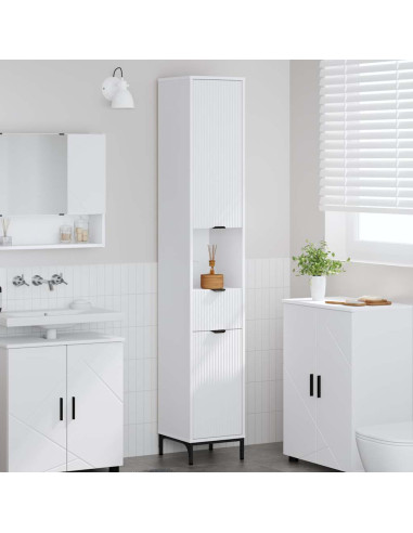 Mobiletto bagno alto con cassetto Bianco 31.5 x 33 x 190 cm